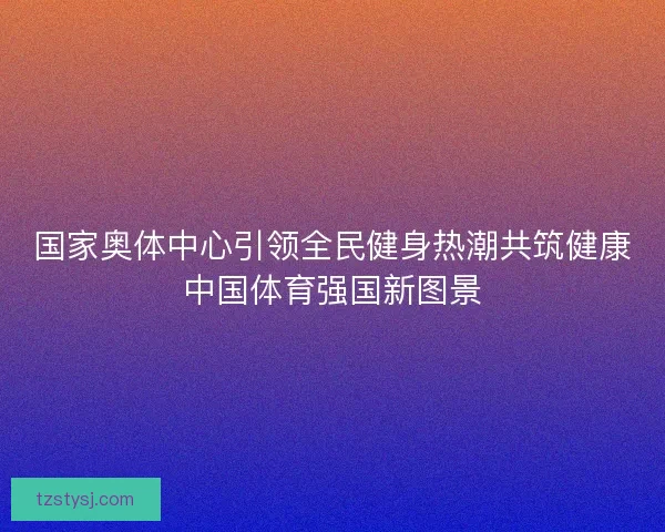 国家奥体中心引领全民健身热潮共筑健康中国体育强国新图景