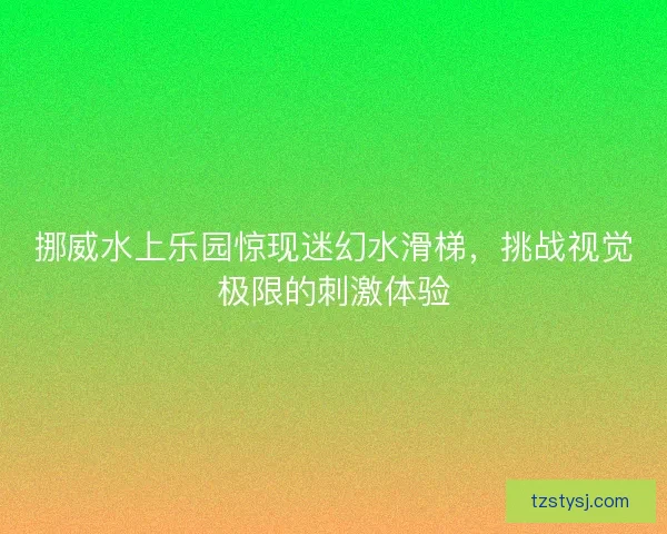 挪威水上乐园惊现迷幻水滑梯，挑战视觉极限的刺激体验